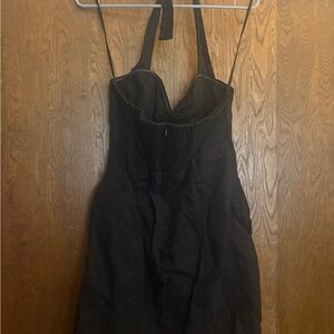 Elegant Black Halter Mini Dress